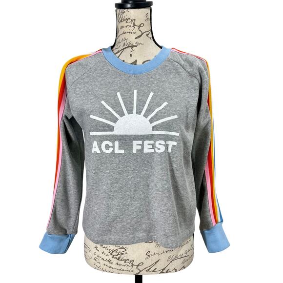 ACL Fest Camp Collection Crop Sweatshirt Rainbow Trim Size Medium - Picture 1 of 9